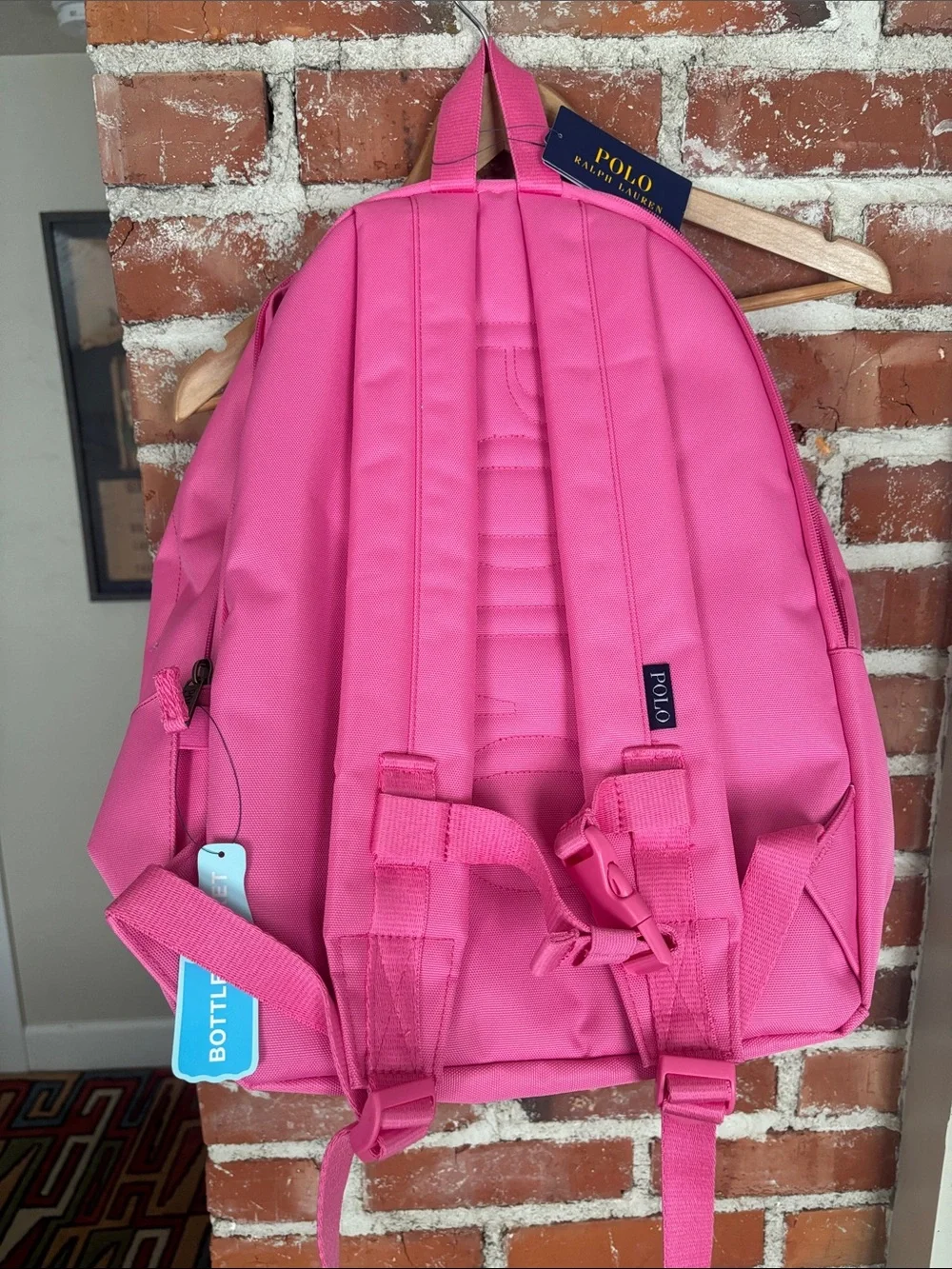 Polo by Ralph Lauren Hot Pink Kids Backpack with Bear Patch